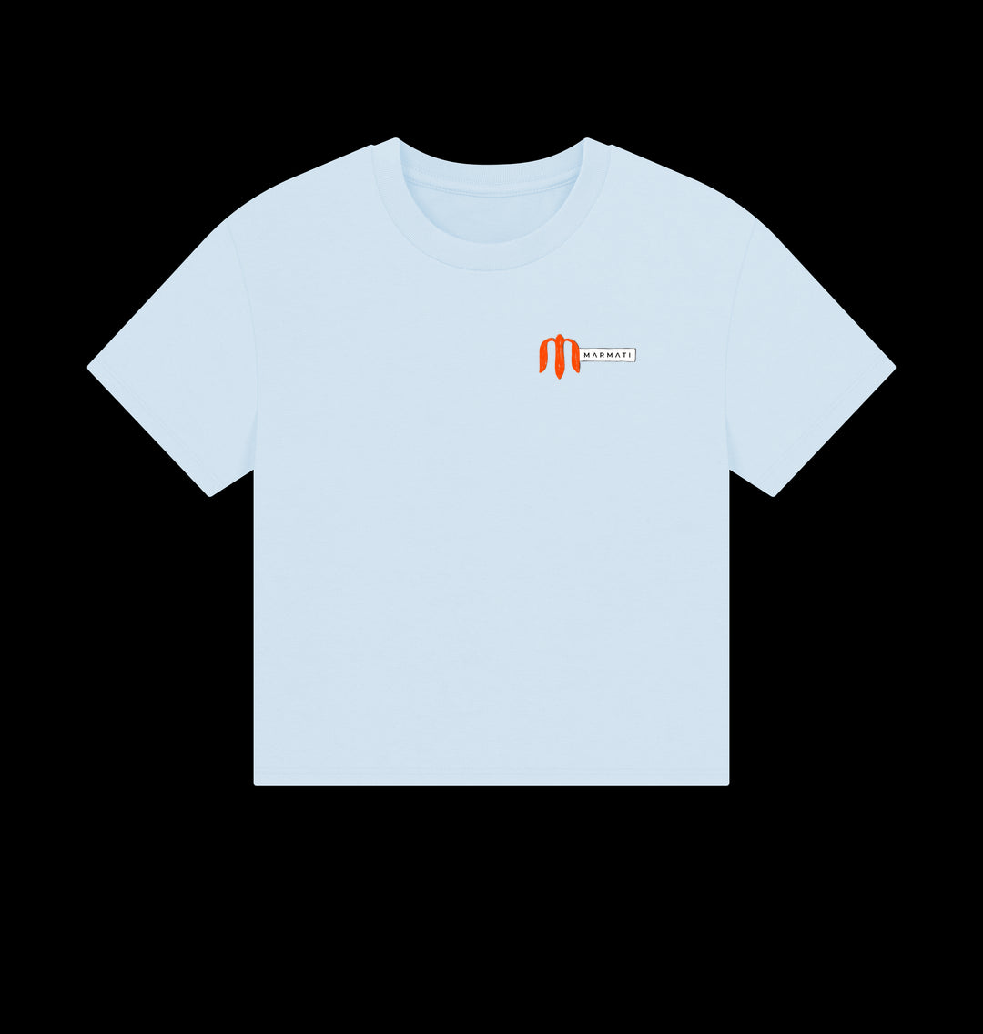 Sky Blue Marmati Originals Boxy Tee