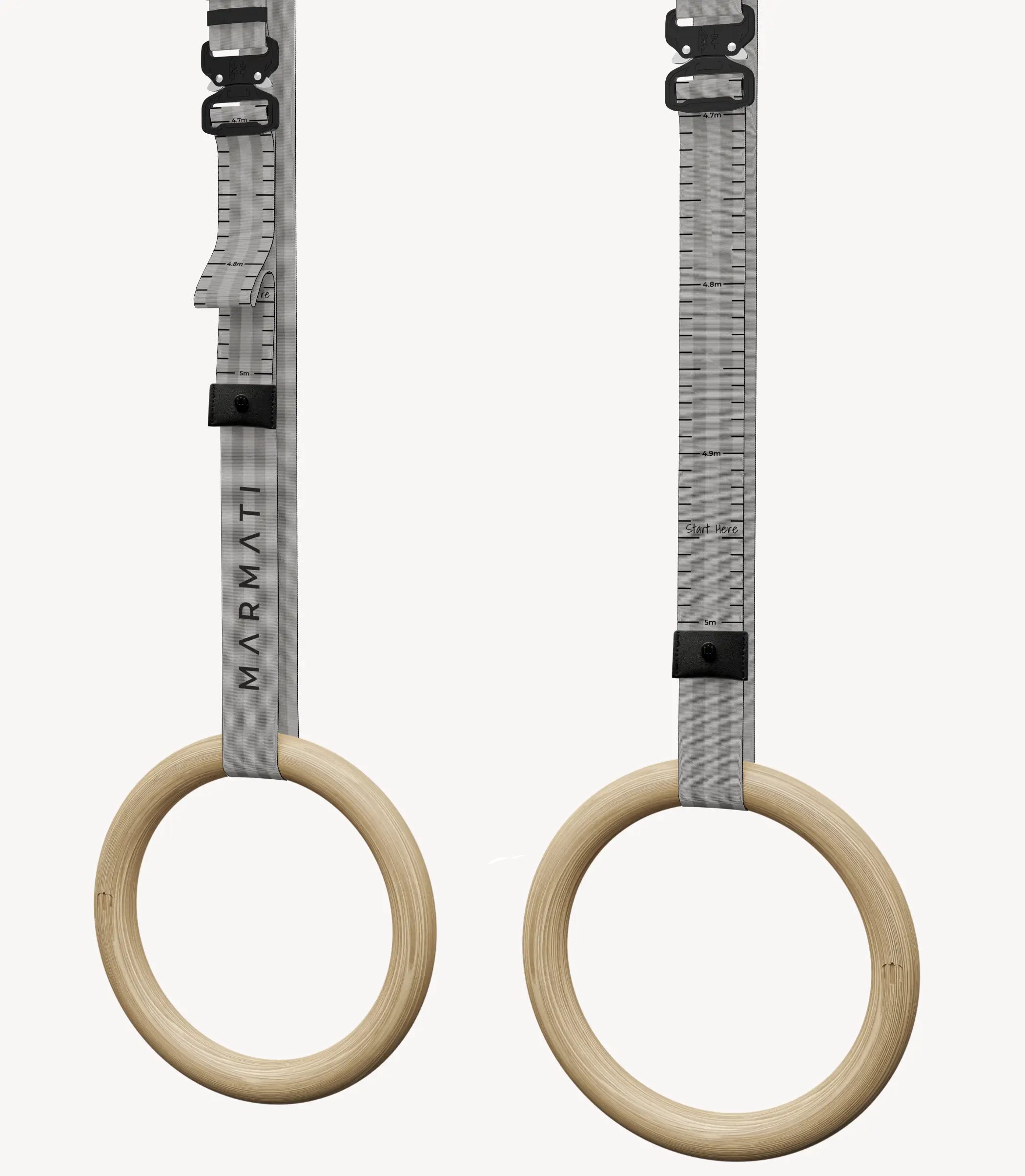 Garbage™ Gymnastic Rings MARMATI, recycled gym rings #color_grey #size_28mm