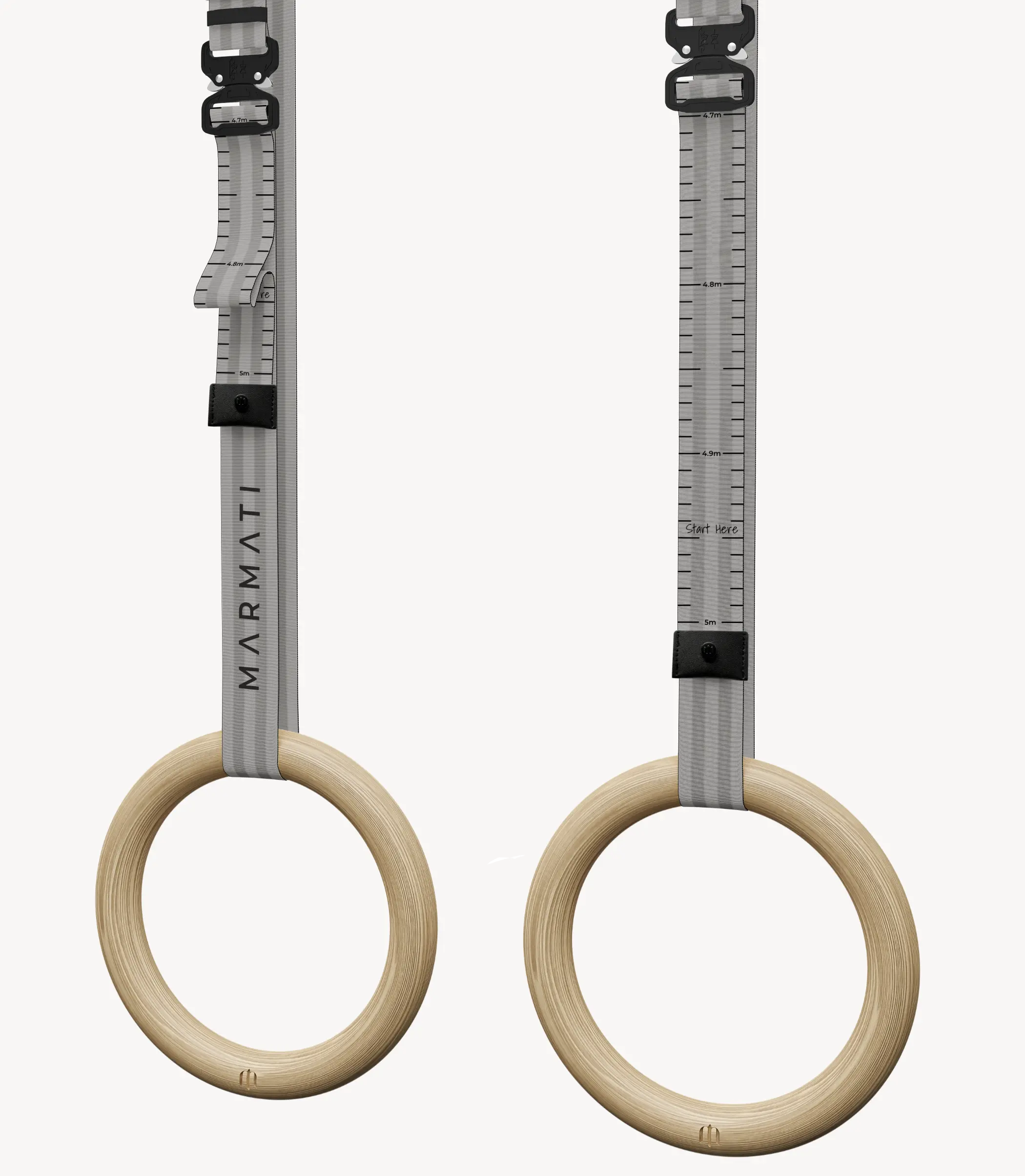 Garbage™ Gymnastic Rings MARMATI, recycled gym rings #color_grey #size_32mm