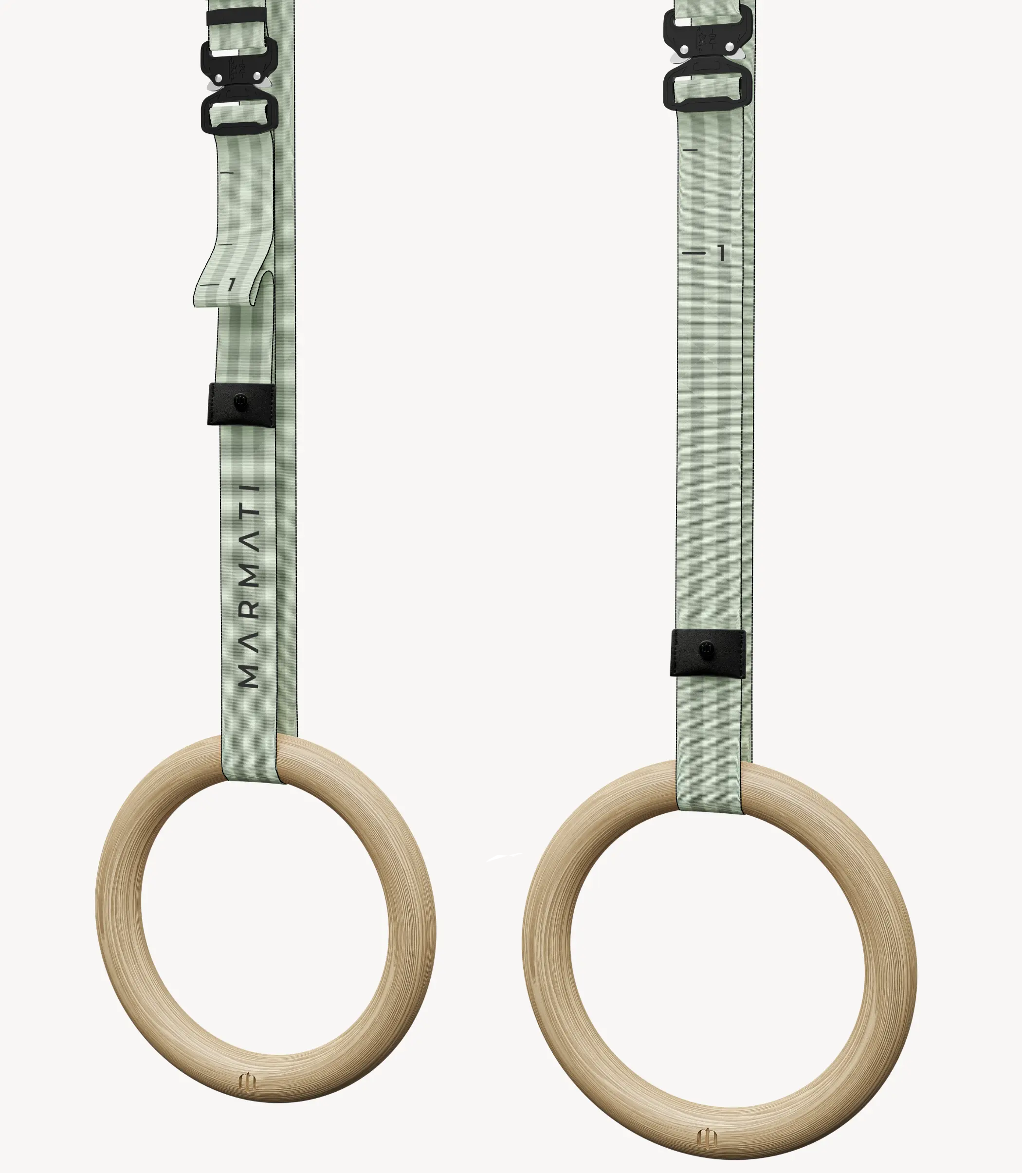 Portable gymnastic rings kit ideal for travel and home use. #color_green #size_32mm