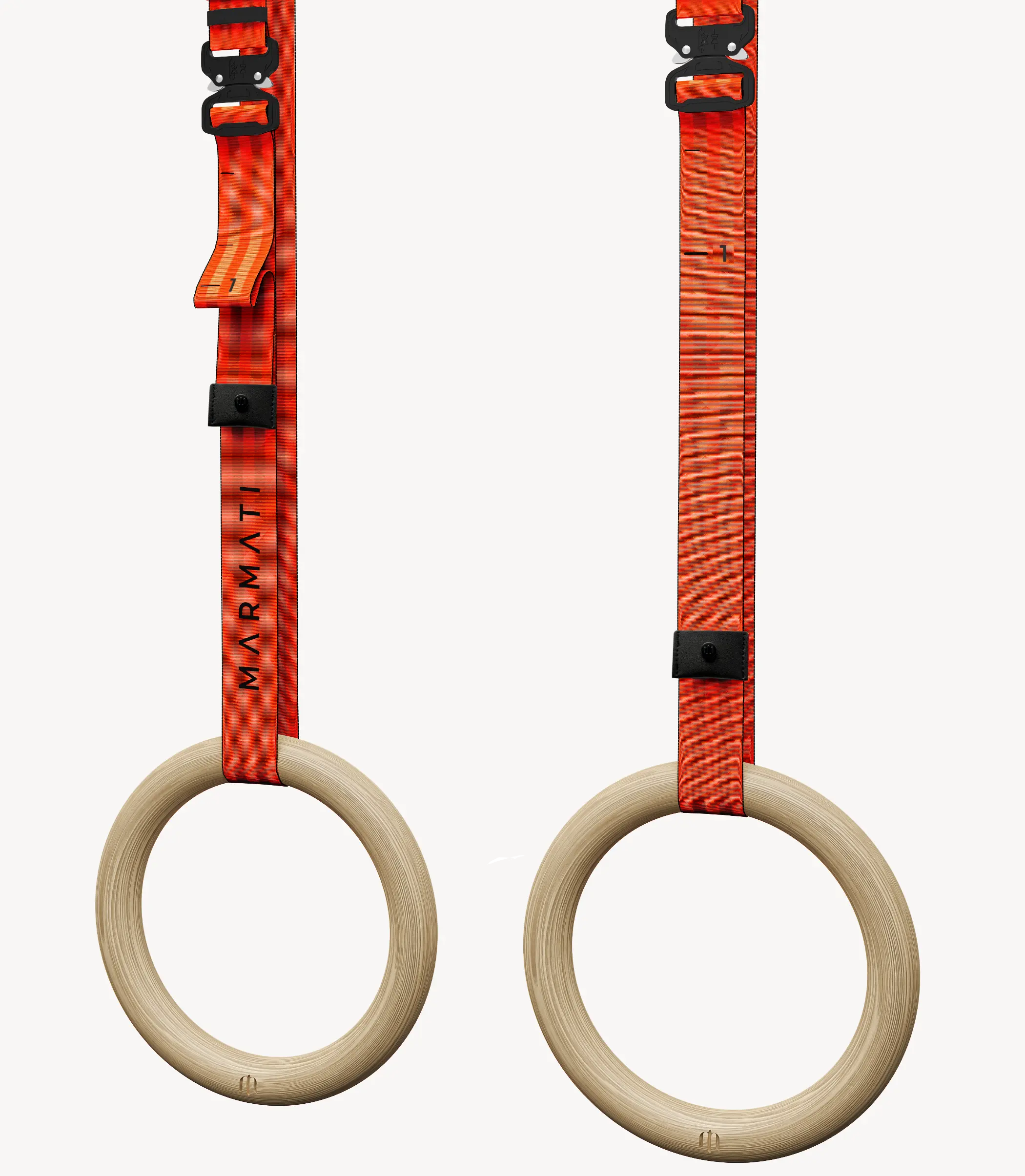Sustainable gymnastic rings made from 95% recycled rPET bottles. #color_oragne #size_32mm