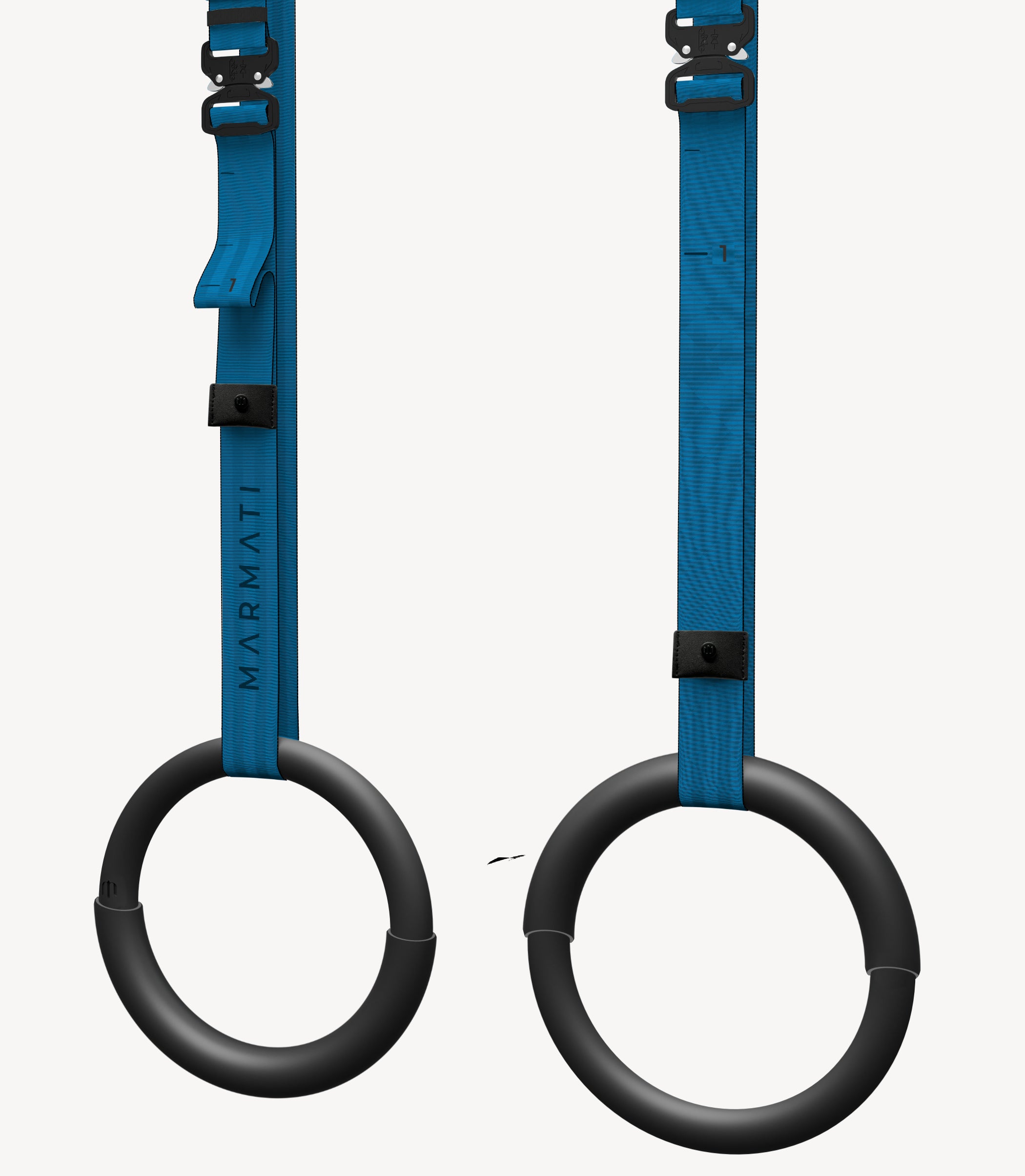 Hybrid gymnastic rings featuring dual thickness: one side 32mm and the other 28mm, designed for versatility and superior grip. Durable and eco-friendly, perfect for fitness, calisthenics, and gymnastics training. #color_navy #size_hybrid