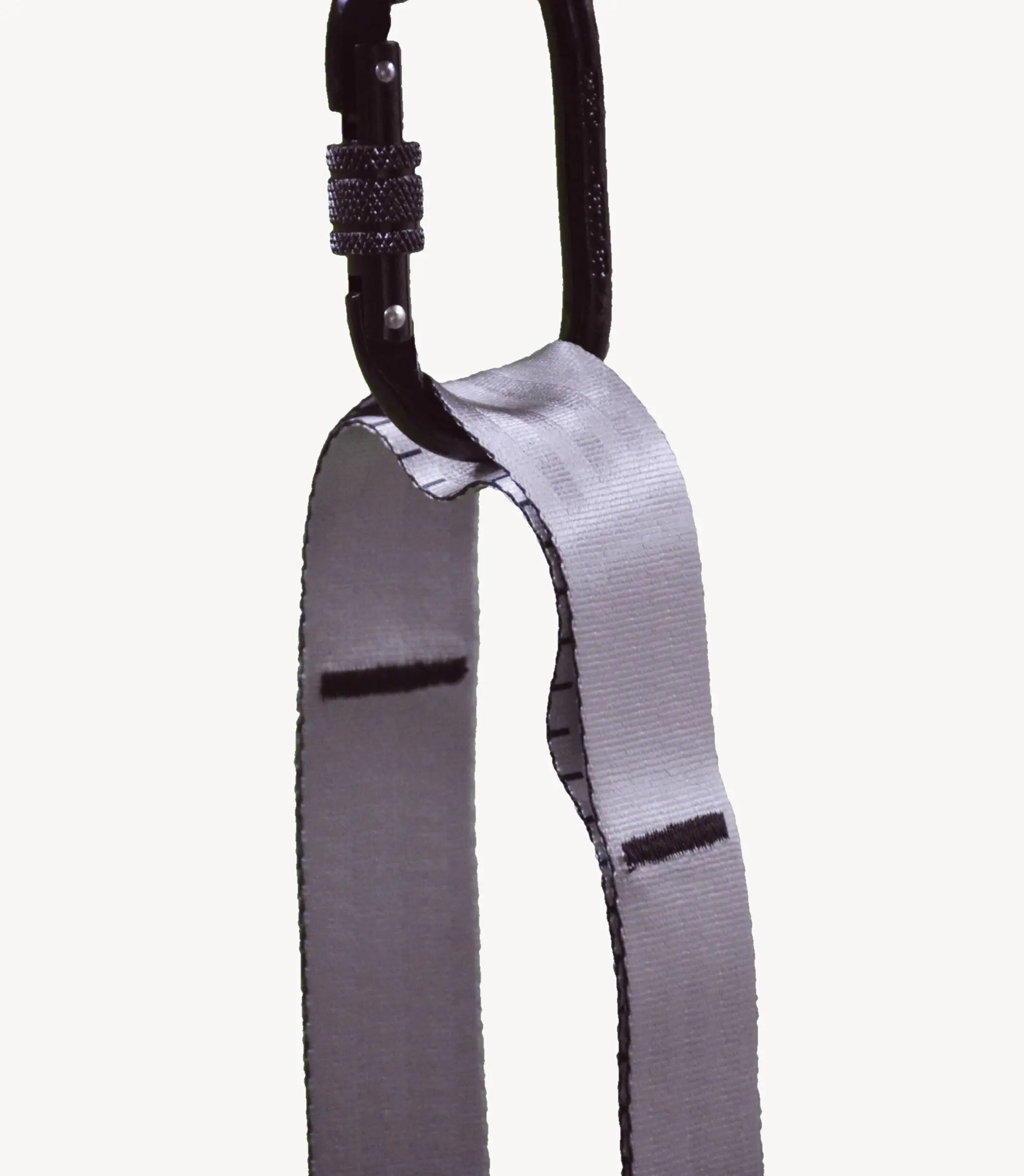 Grey LINK™ modular anchor strap made from reclaimed rPET gymnastic ring webbing. #color_grey