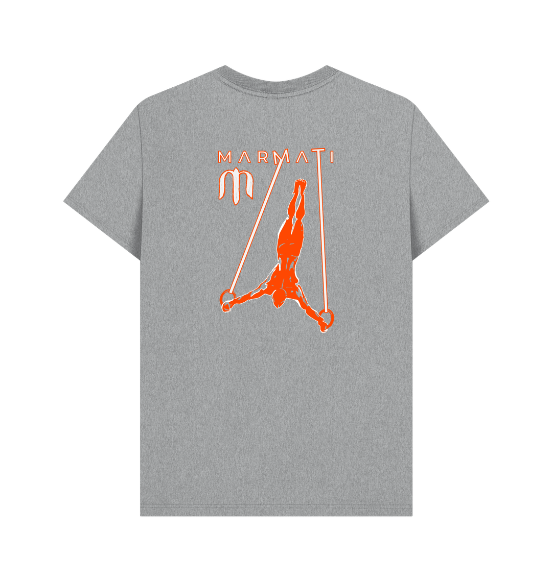 Athlete wearing Wings with Marmati Rings T-shirt during training