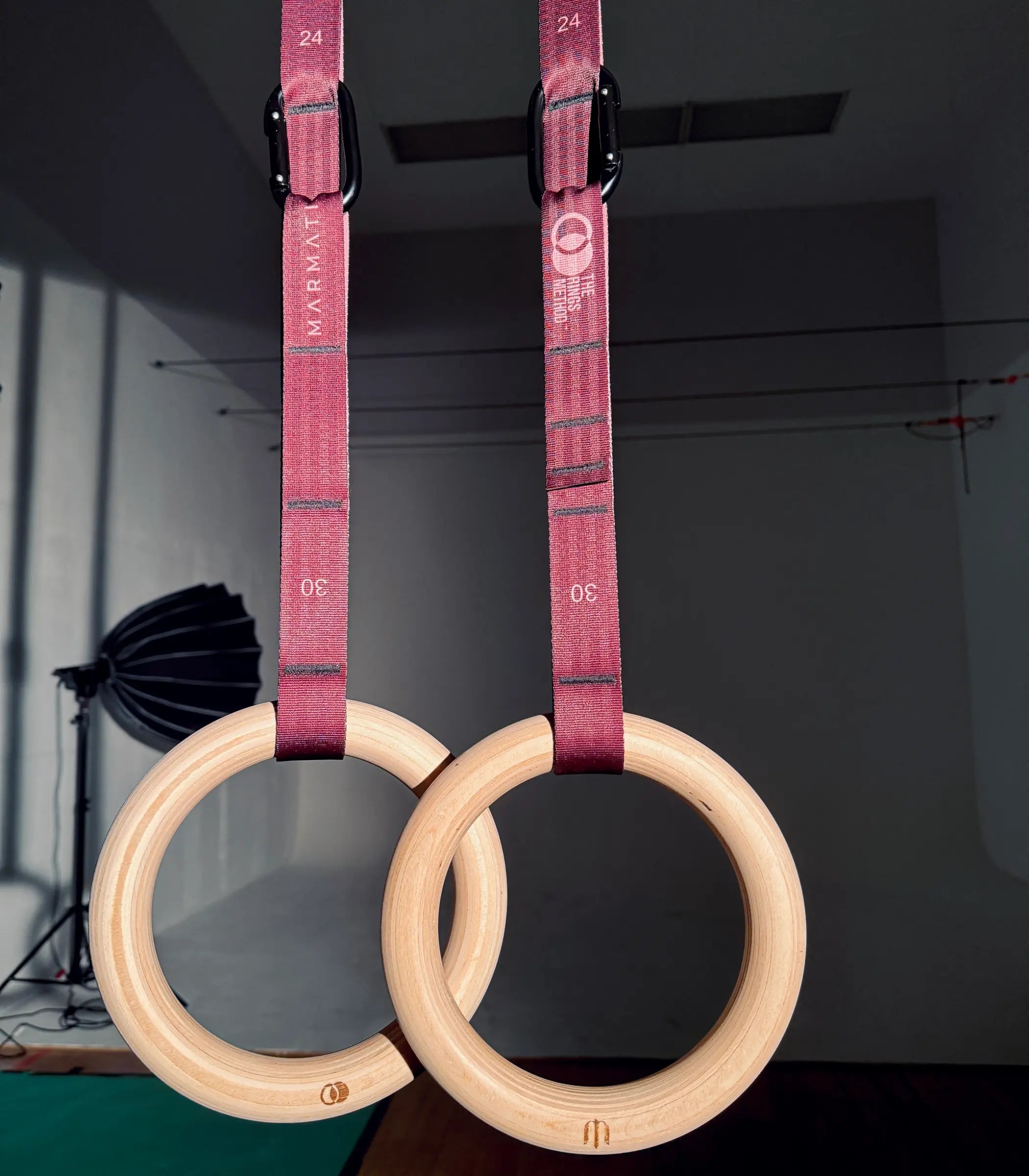 gymnastic rings designed for stability, balance, and control.