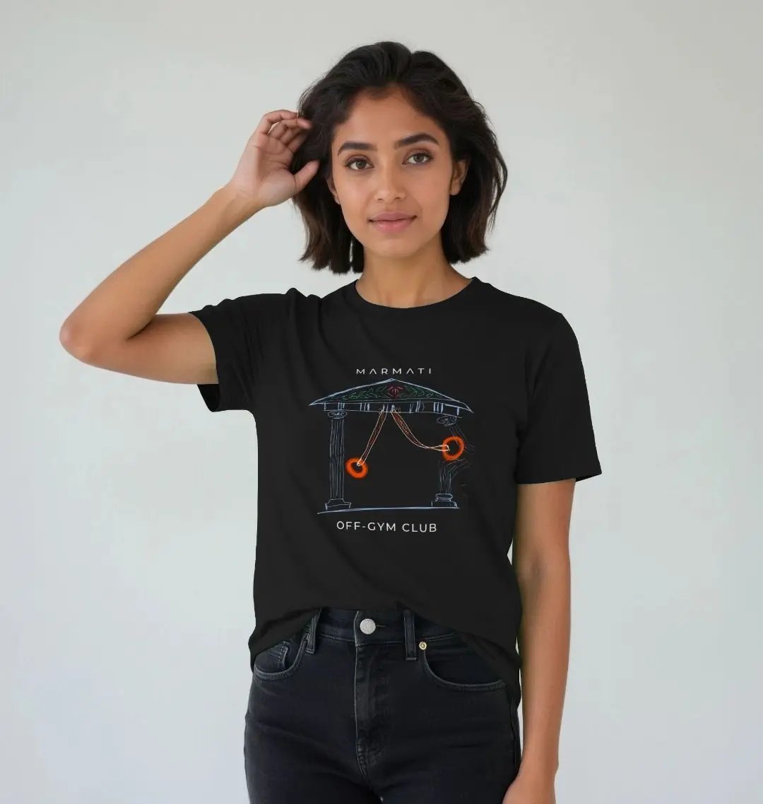 Active woman wearing Off-gym Club t shirt women during workout