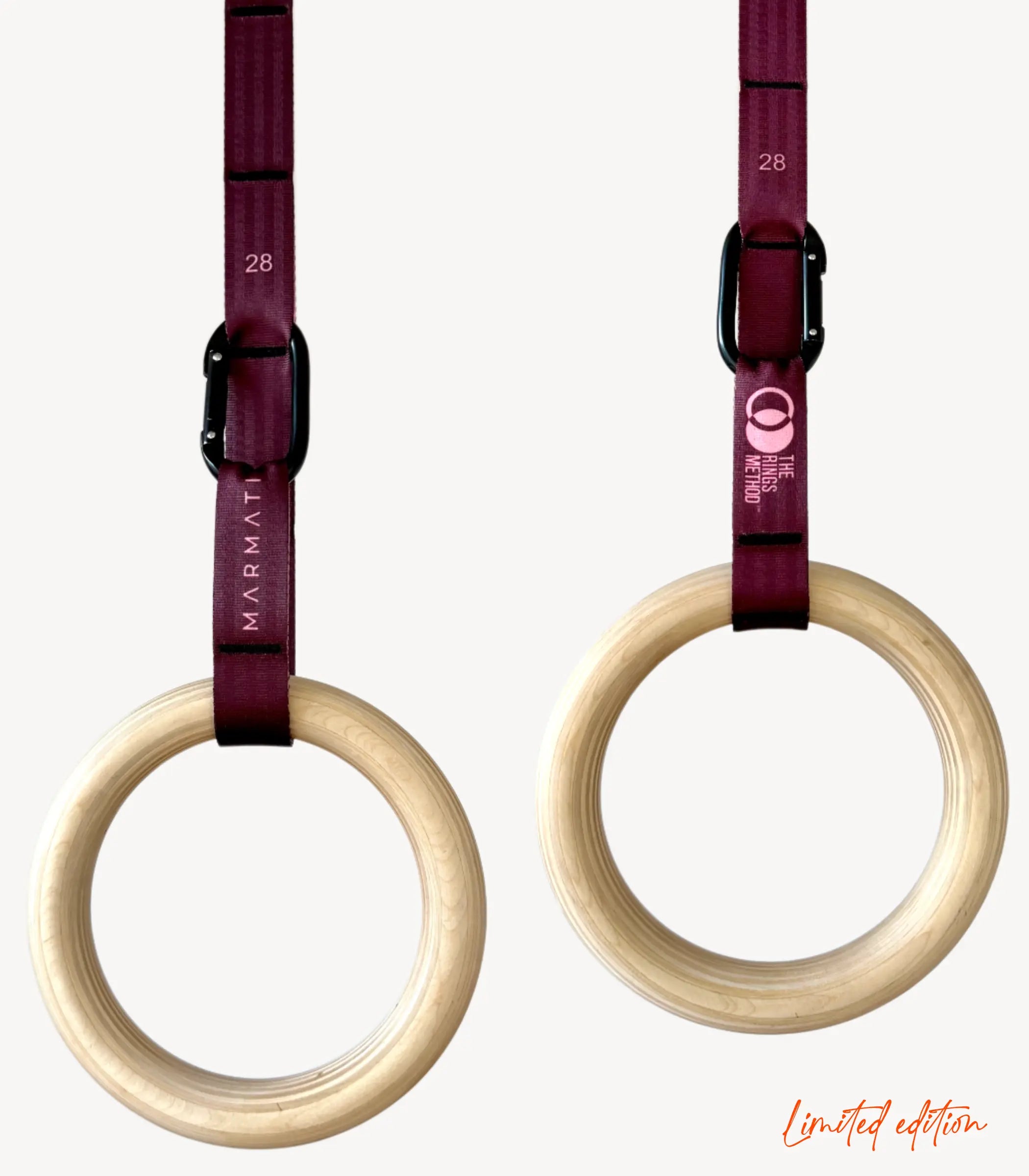 Lightweight gymnastic rings being used outdoors for functional training.