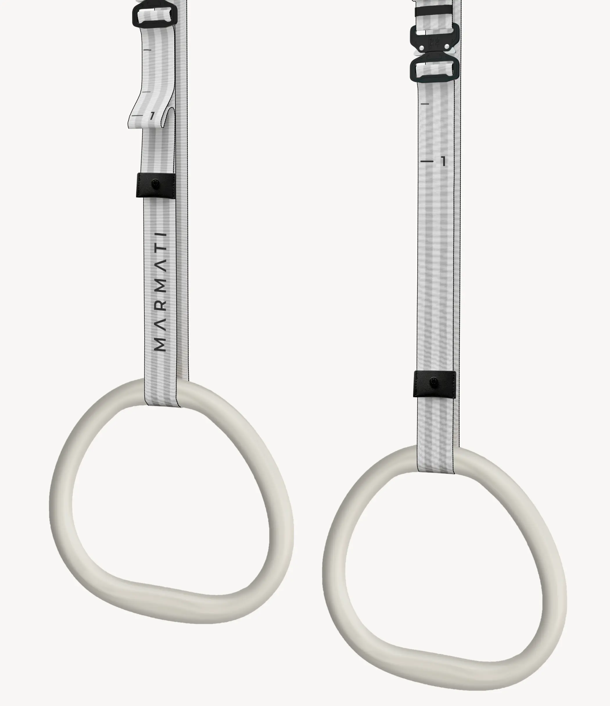 Ergonomic wooden gymnastic rings designed for comfortable grip during strength training.