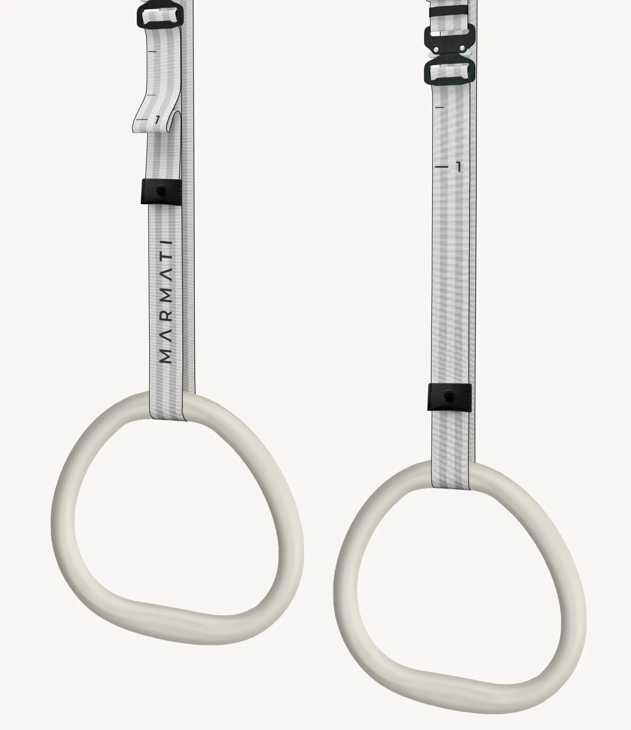 Ergonomic wooden gymnastic rings designed for comfortable grip during strength training.